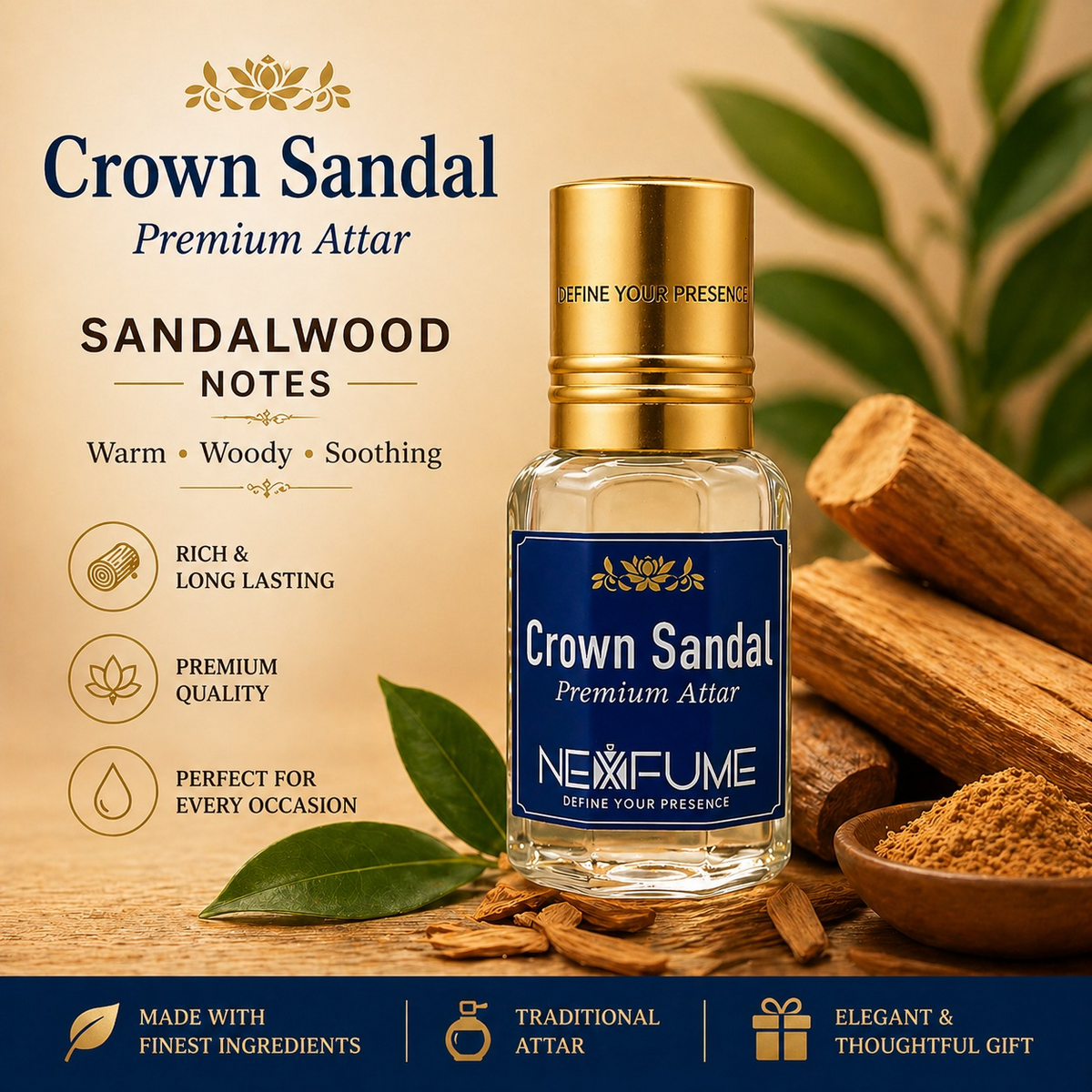 CROWN SANDAL | NEXFUME | PREMIUM ATTAR